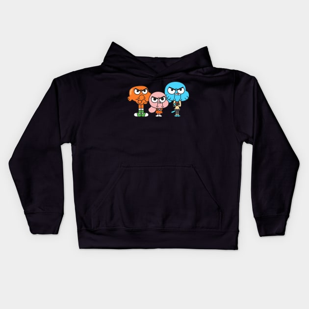 Gumball Darwin Anais Kids Hoodie by Plushism